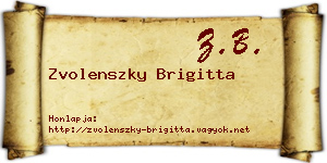 Zvolenszky Brigitta névjegykártya